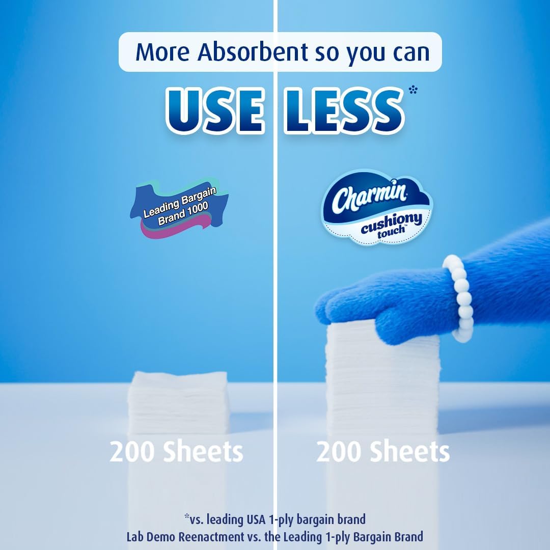 Charmin Ultra Soft Cushiony Touch Toilet Paper, 24 Family Mega Rolls = 123 Regular Rolls 6-4CT