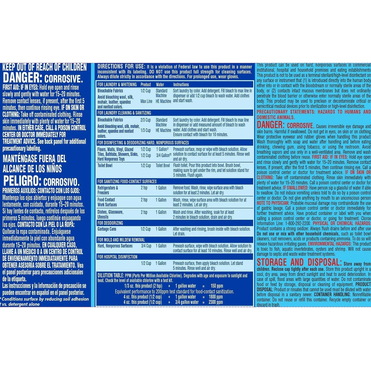 Clorox Bleach Concentrate 3-121 oz