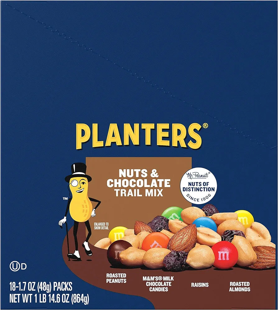 Planters Trail Mix Nuts and Chocolate 18 1.7oz